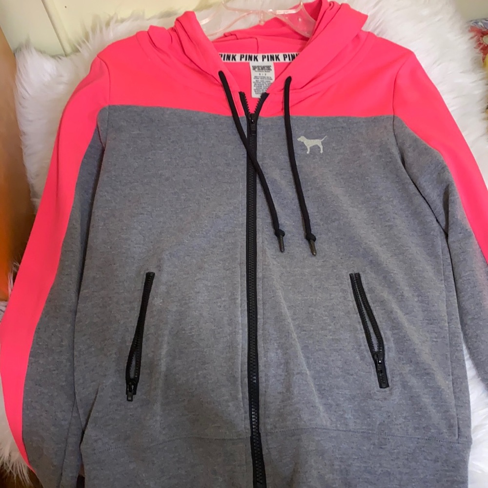 Pink zip up hoodie